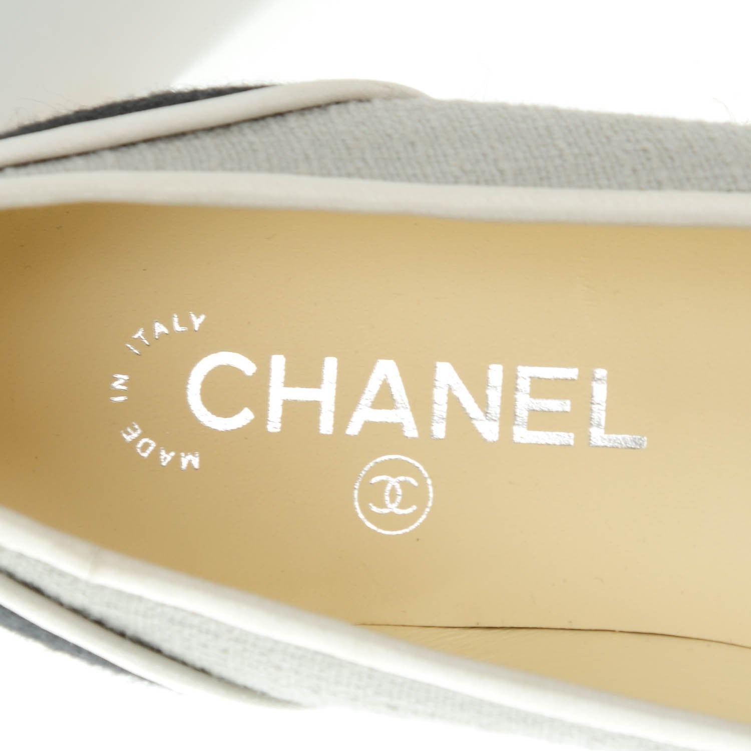 Chanel Cotton Espadrilles Flats 39 Grey Black 7 of 9