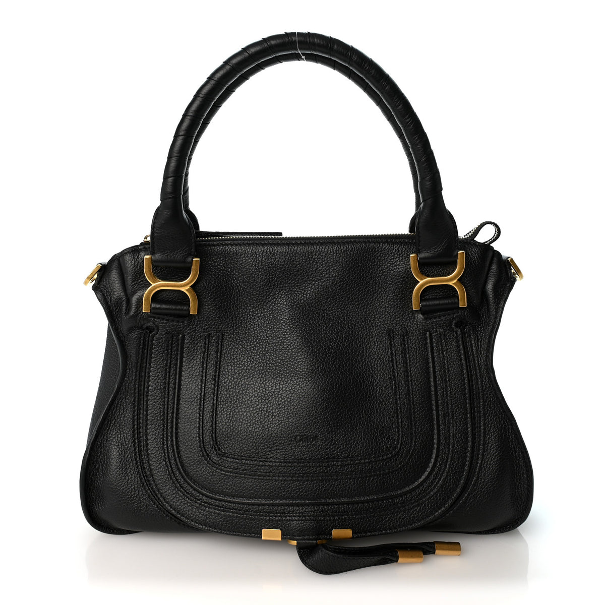 Calfskin Medium Marcie Satchel Black