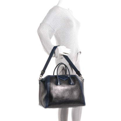 Givenchy Calfskin Large Bi-Color Antigona Duffel Black Navy 2 of 9