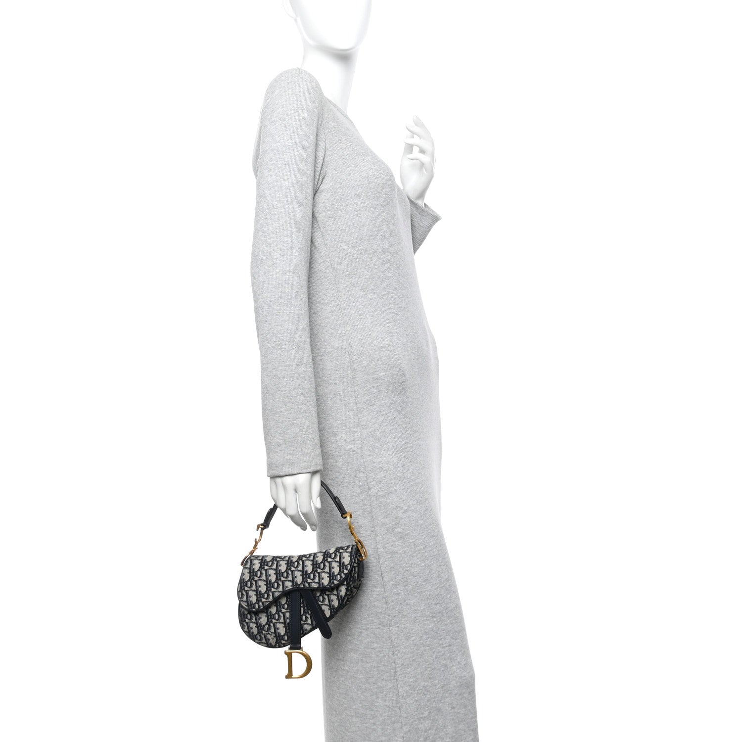 Christian Dior Oblique Mini Saddle Bag Blue 2 of 12