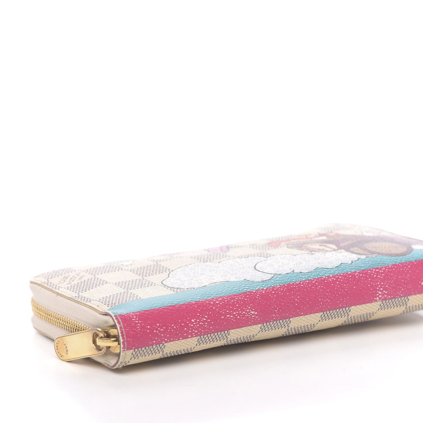 Damier Azur 2015 Christmas Animation Zippy Wallet Hibiscus