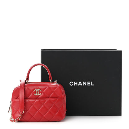 Chanel Lambskin Quilted Small Trendy CC Bowling Bag Red 11 of 11