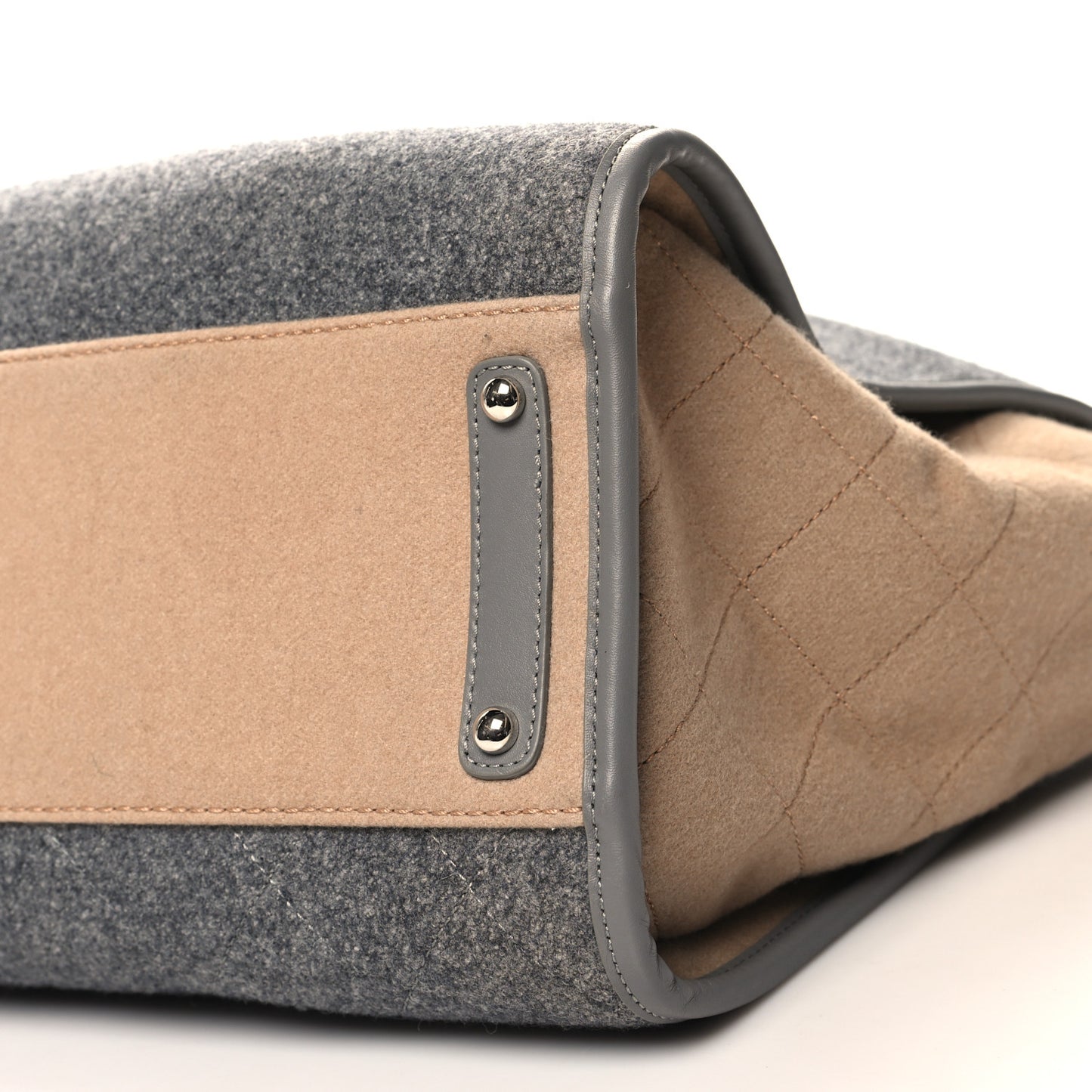 Wool Felt Large Deauville Tote Grey Beige