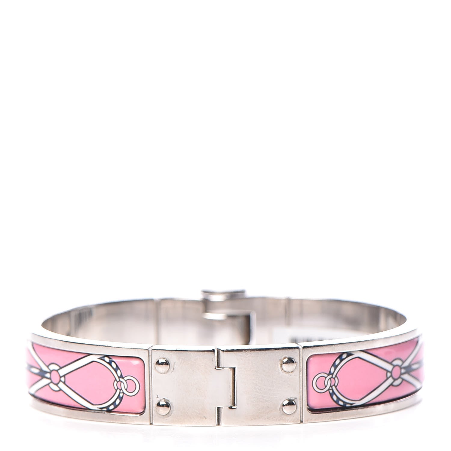 Hermes Enamel Printed Narrow Charniere Cuirs Marins Hinged Bracelet S Quadrichromie 3 of 6