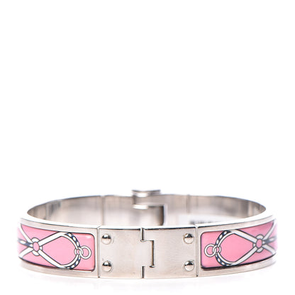 Hermes Enamel Printed Narrow Charniere Cuirs Marins Hinged Bracelet S Quadrichromie 3 of 6