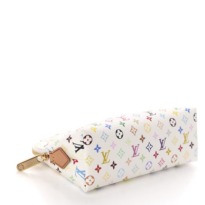 Louis Vuitton Monogram Multicolor Cosmetic Pouch White Litchi 4 of 8