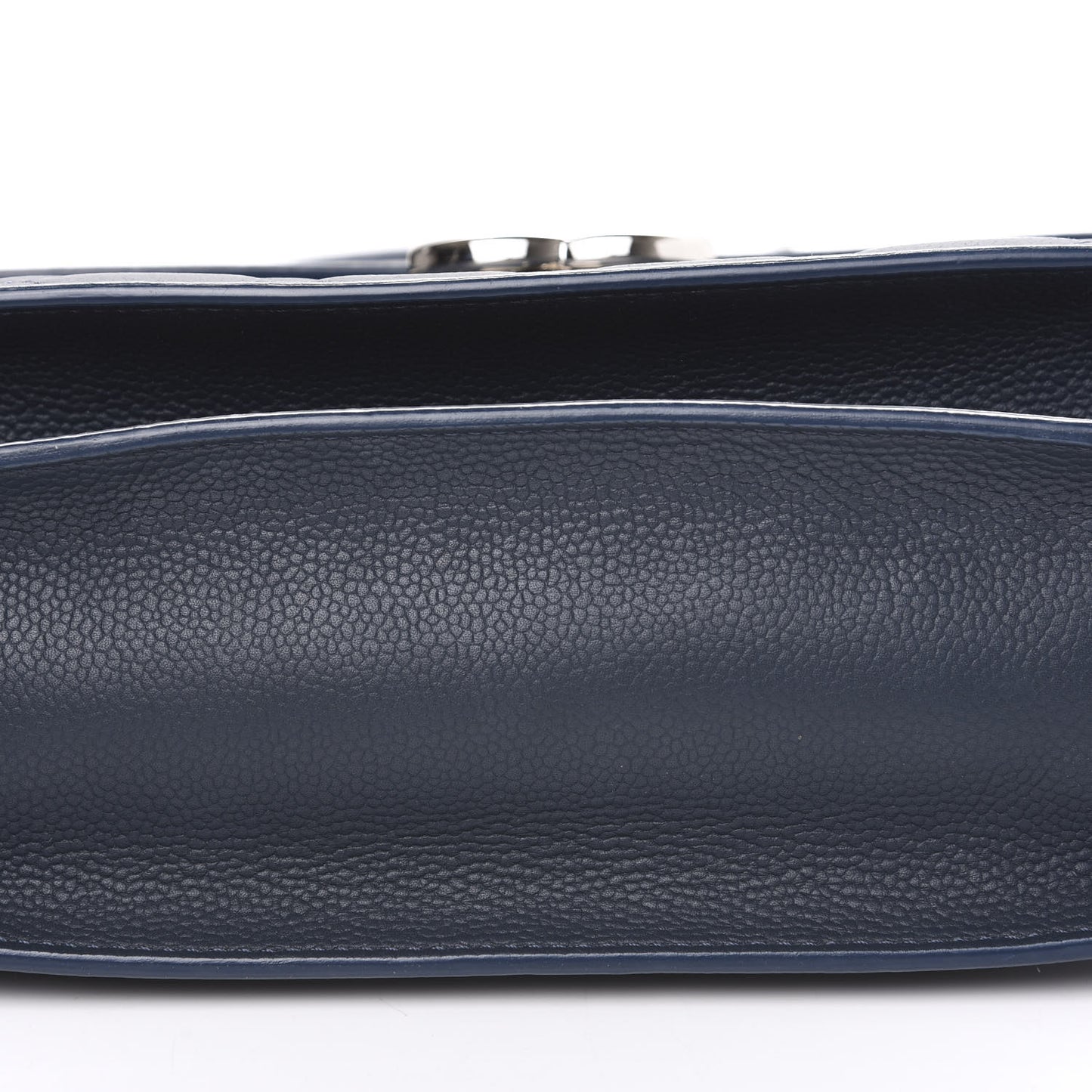 Grained Calfskin Quilted Large CC Box Flap Blue
