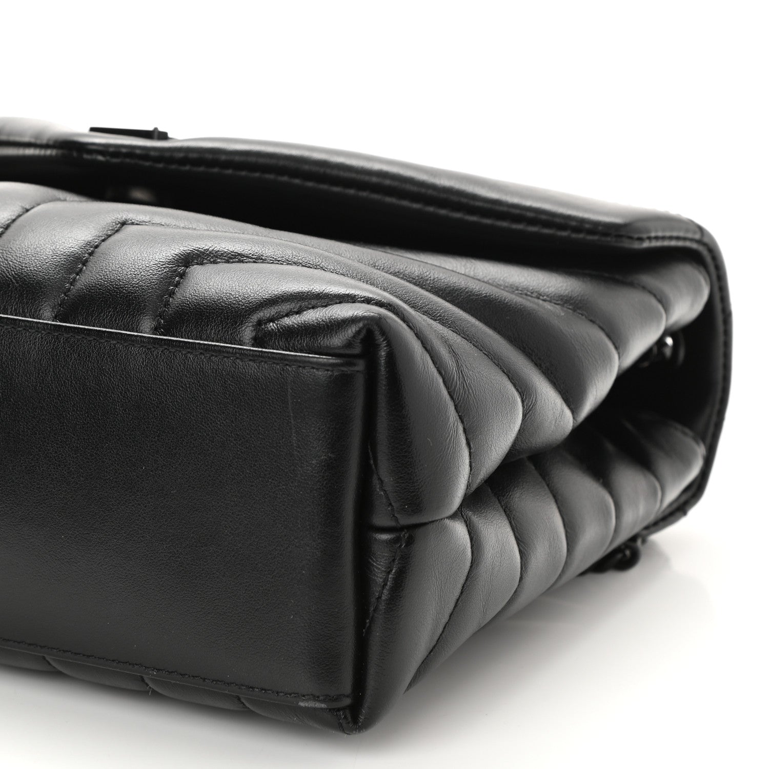 Saint Laurent Calfskin Y Quilted Monogram Monochrome Small Loulou Chain Satchel Black 10 of 10