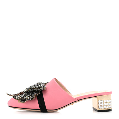 Gucci Silk Satin Crystal Embellished Bow Mules 40 Peonia 1 of 11