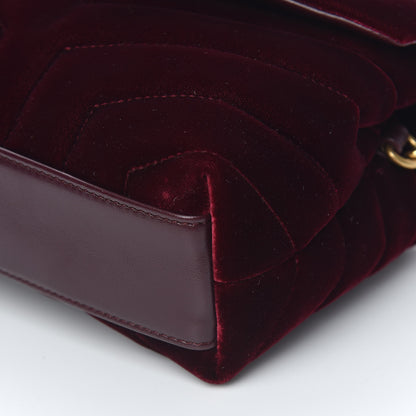 Saint Laurent Velvet Y Quilted Monogram Toy Loulou Crossbody Bag French Burgundy 10 of 11