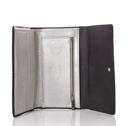 Chanel Calfskin Quilted Cambon Flap Wallet Black White 7 of 12
