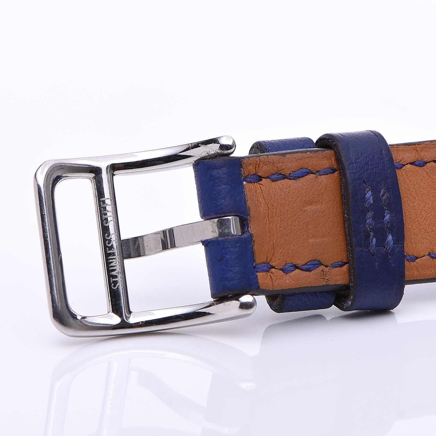 Hermes Stainless Steel Swift 23mm Cape Cod Double Tour Quartz Watch Bleu Electrique 6 of 7