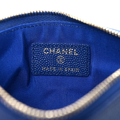Chanel Caviar Quilted Small Vintage Mademoiselle Cosmetic Case Dark Blue 6 of 7
