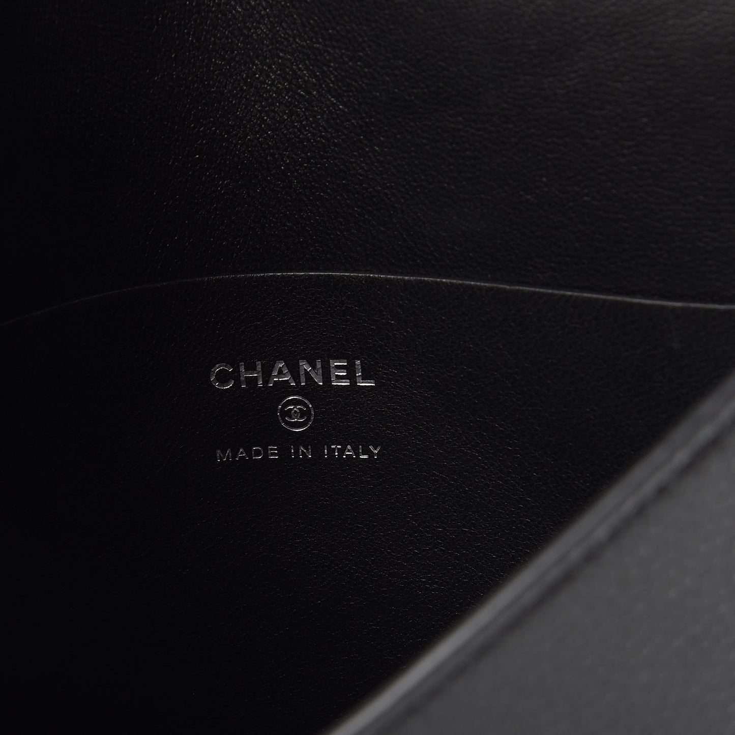 Lambskin Metallic Calfskin Cocomail Envelope Clutch Black Charcoal