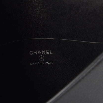 Chanel Lambskin Metallic Calfskin Cocomail Envelope Clutch Black Charcoal 6 of 12