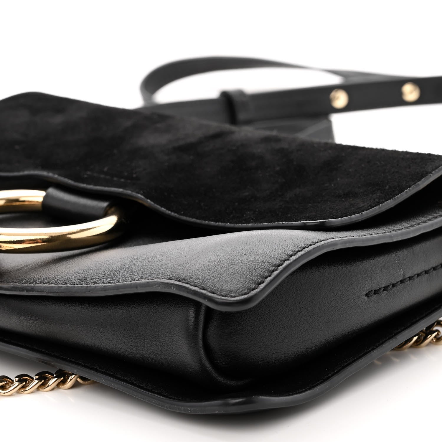 Chloe Suede Calfskin Small Faye Shoulder Bag Black 9 of 9