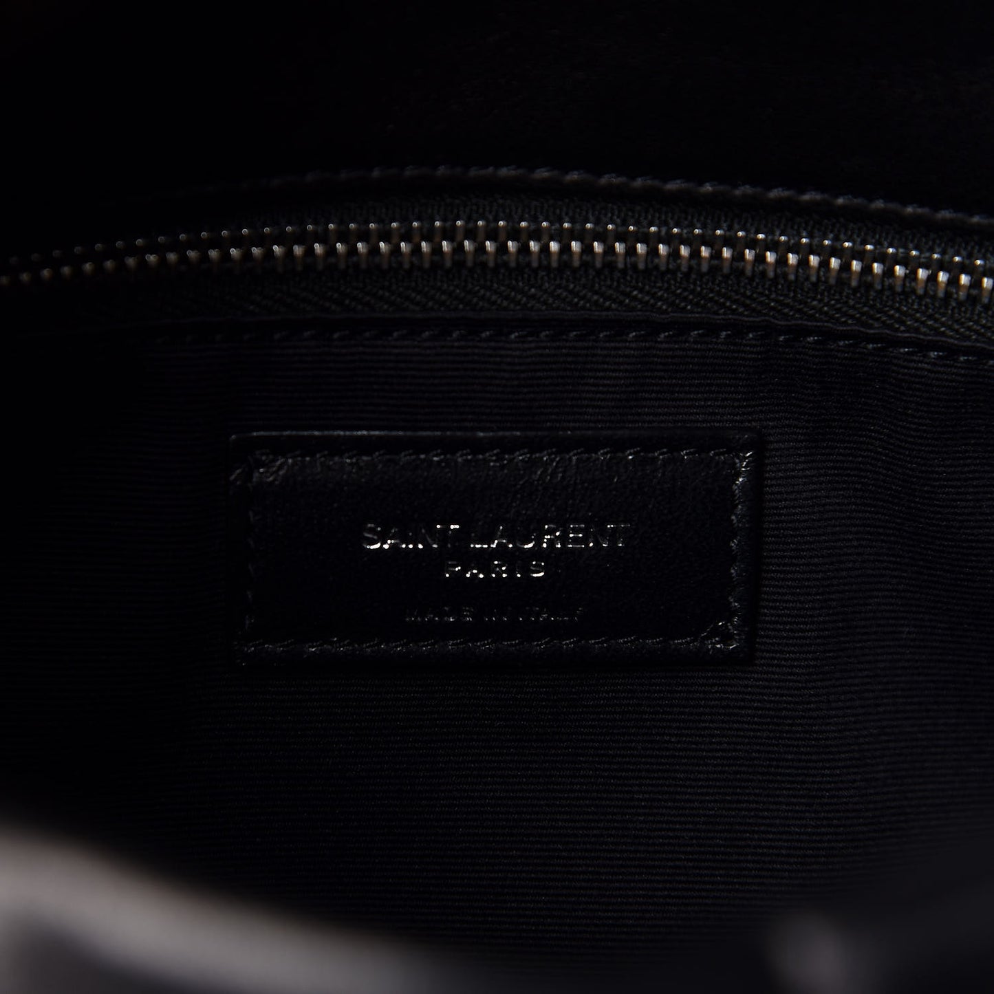 Lambskin Quilted Medium Loulou Puffer Monogram Chain Satchel Black