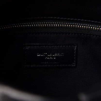 Saint Laurent Lambskin Quilted Medium Loulou Puffer Monogram Chain Satchel Black 7 of 10