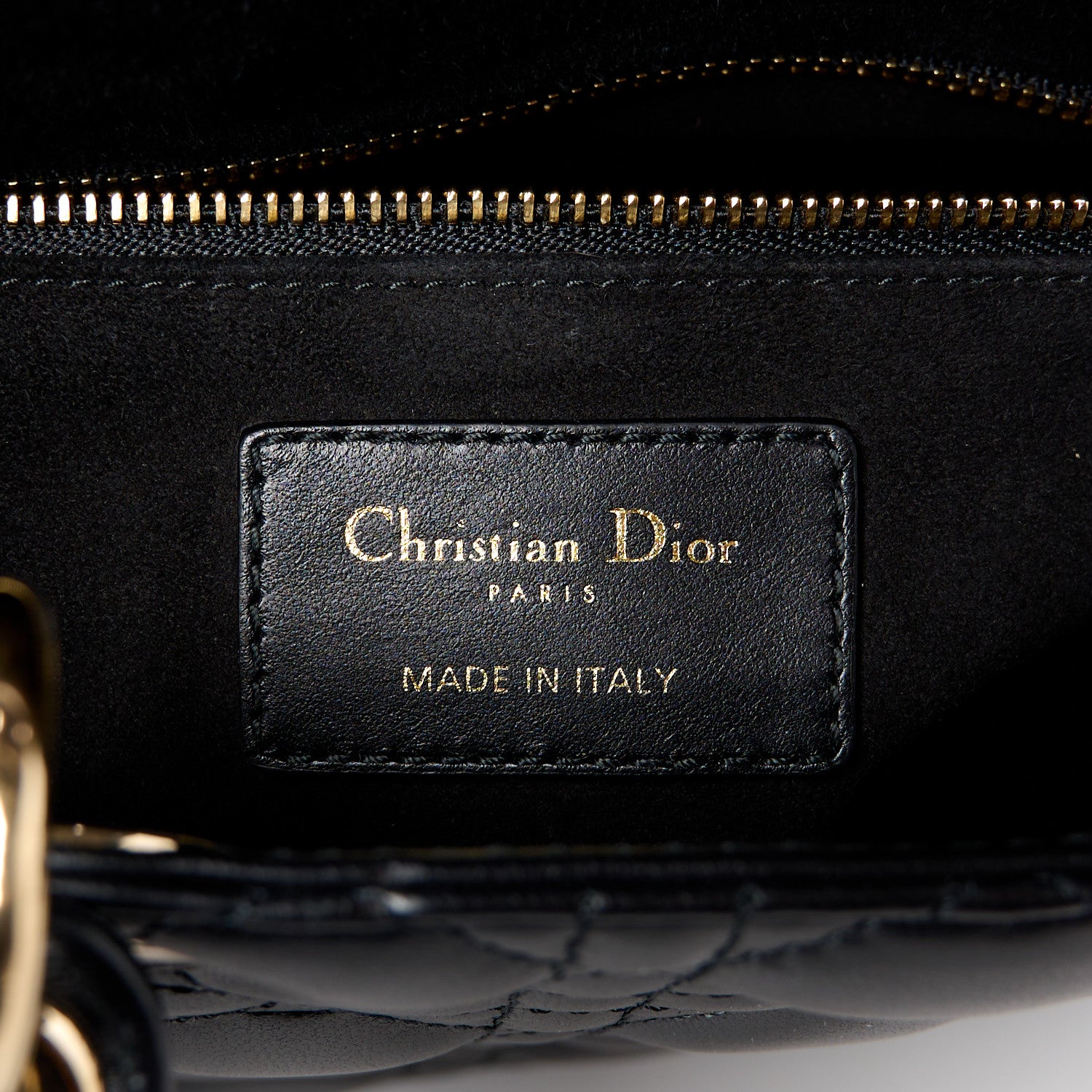 Christian Dior Lambskin Cannage Medium Lady Dior Black 6 of 10