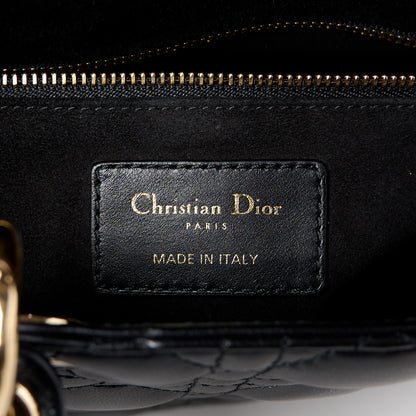 Christian Dior Lambskin Cannage Medium Lady Dior Black 6 of 10