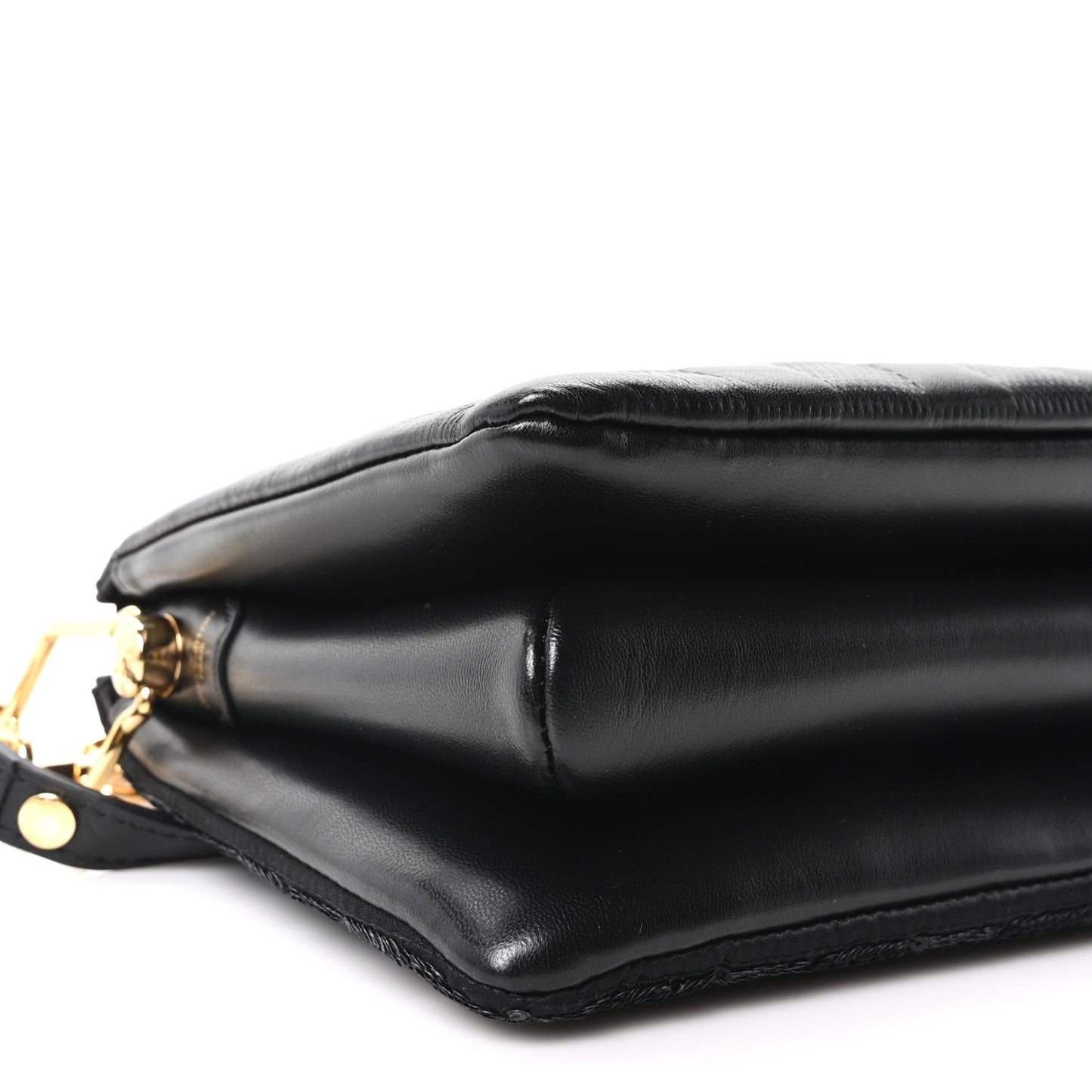 Satin Sequin Embroidered Damier Coussin BB Black