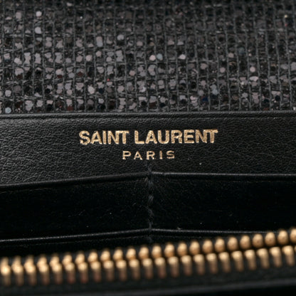 Saint Laurent Glitter Classic Monogram Galactica Chain Wallet Black 6 of 11