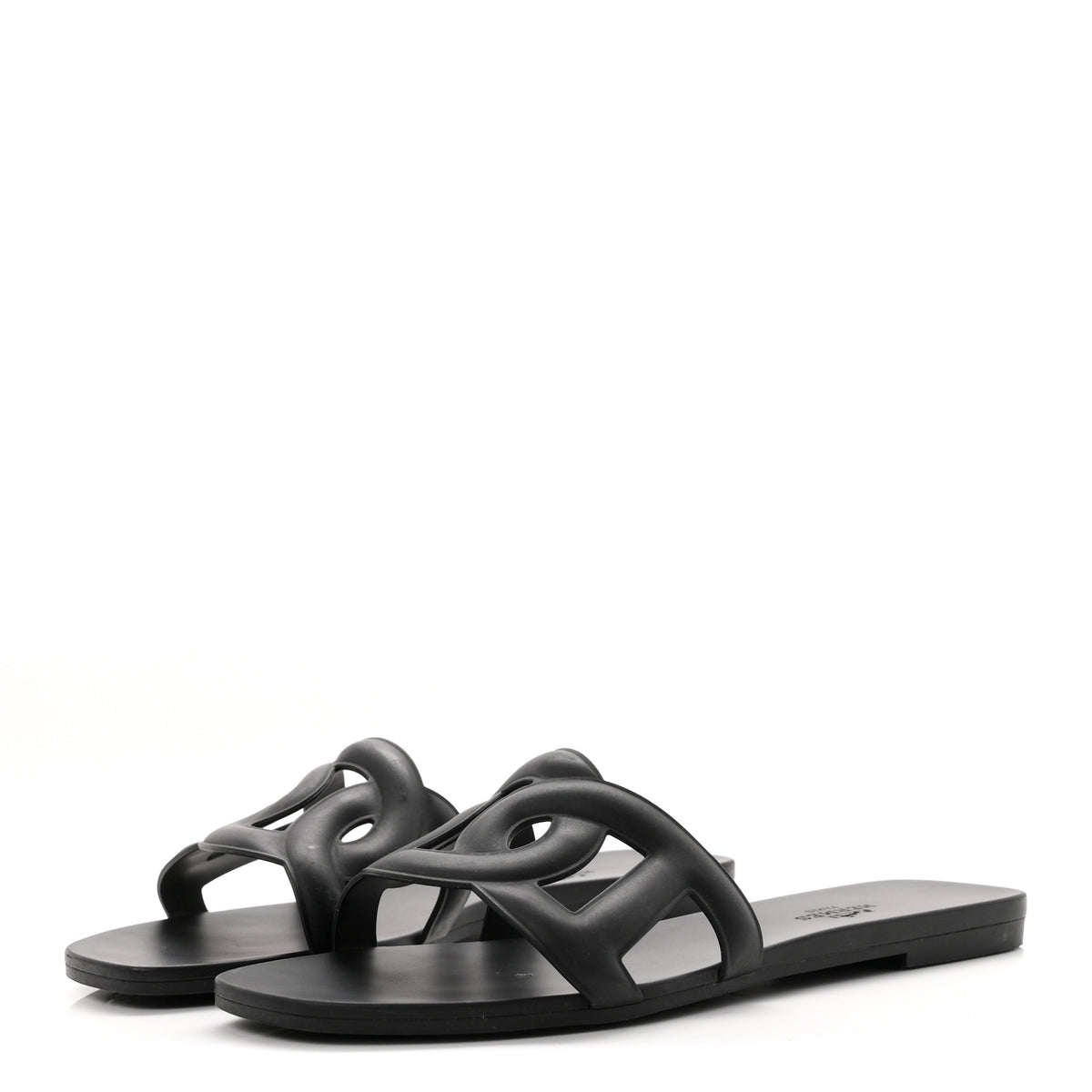 Hermes Rubber Aloha Sandals 37 Black 4 of 9