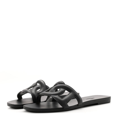 Hermes Rubber Aloha Sandals 37 Black 4 of 9