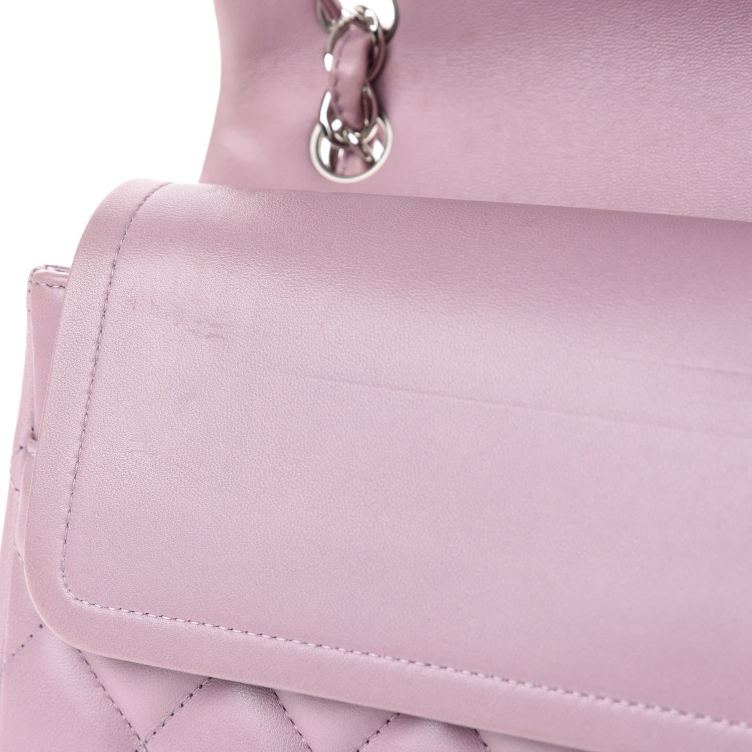 Chanel Lambskin Quilted Jumbo Double Flap Light Pink 11 of 15