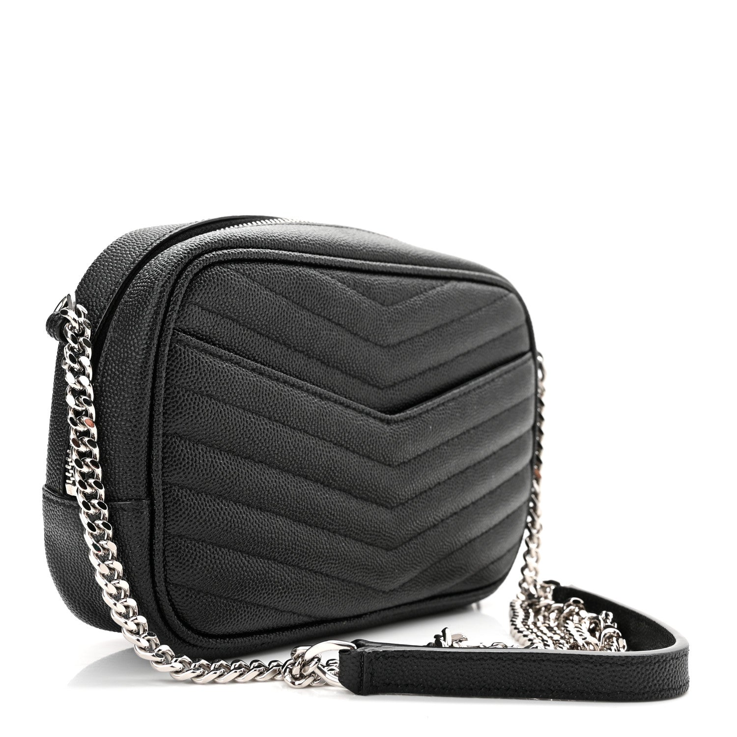 Saint Laurent Grain De Poudre Matelasse Monogram Mini Lou Camera Bag Black 3 of 11