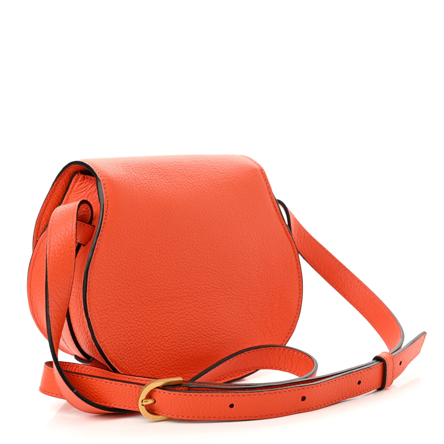 Chloe Calfskin Mini Marcie Round Crossbody Bag Rusted Orange 3 of 12