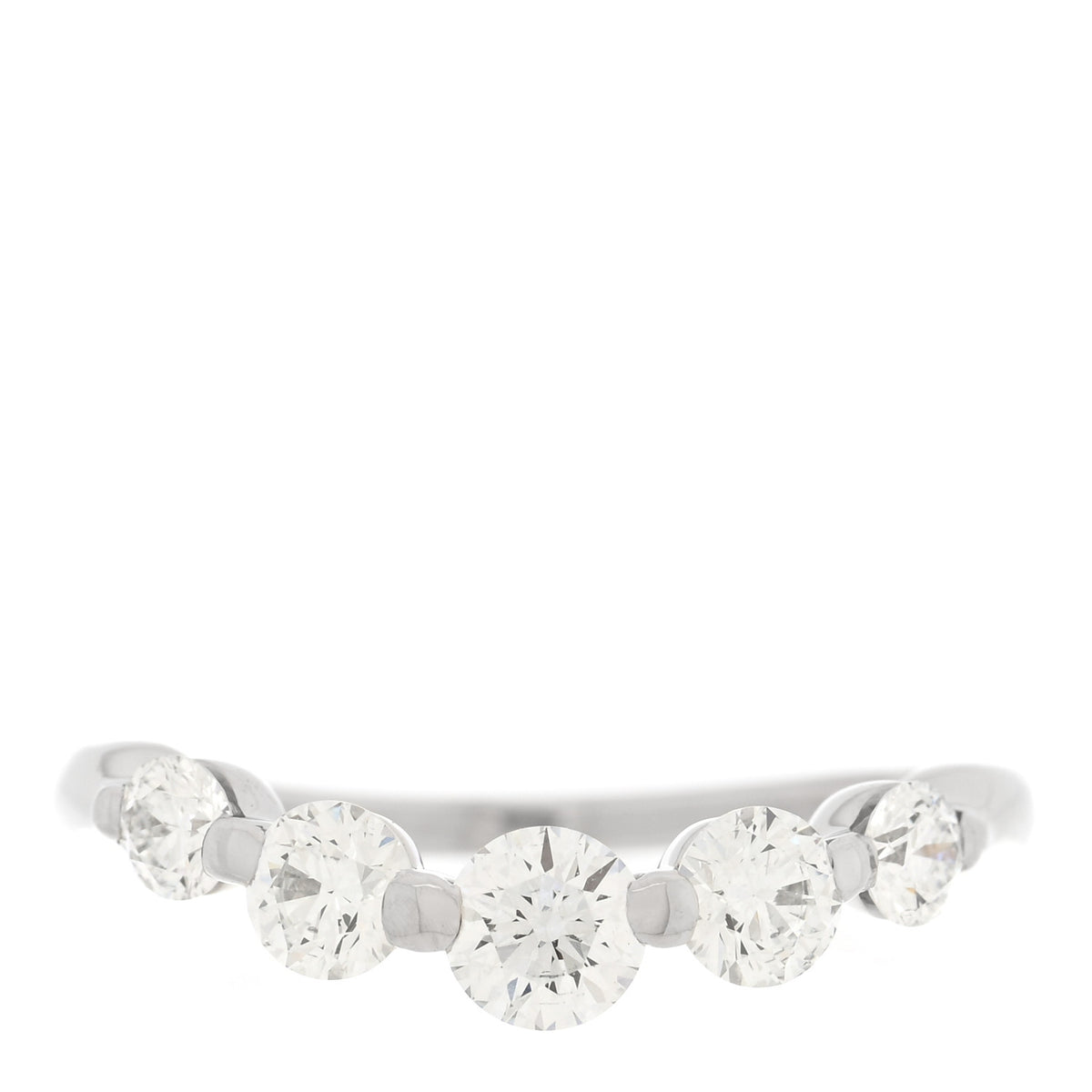 Platinum Diamond .70ctw Curved Band Ring 51 5.75