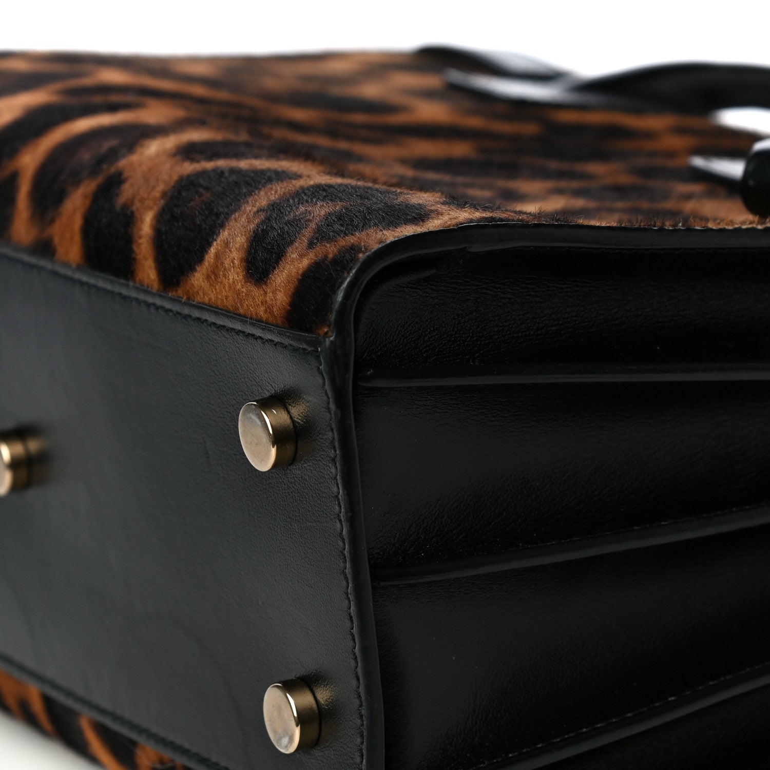 Saint Laurent Pony Effect Calfskin Leopard Print Baby Supple Sac De Jour 10 of 12