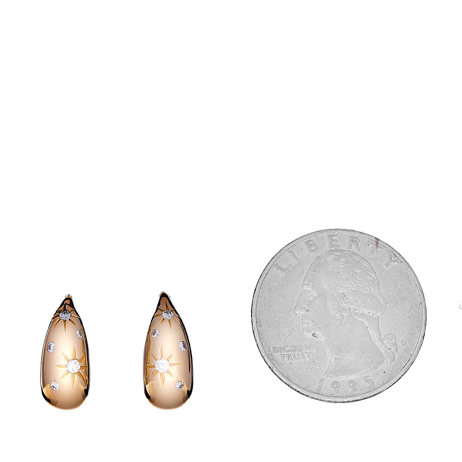 David Yurman 18K Yellow Gold Diamond Pure Form Pod Earrings 2 of 4