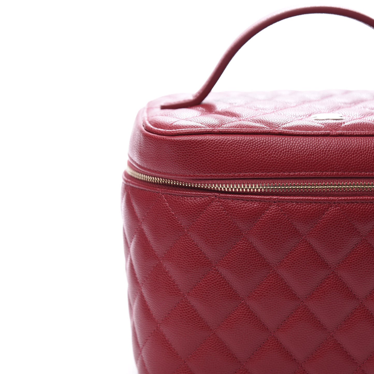 Caviar Quilted Large Vanity Pouch Red