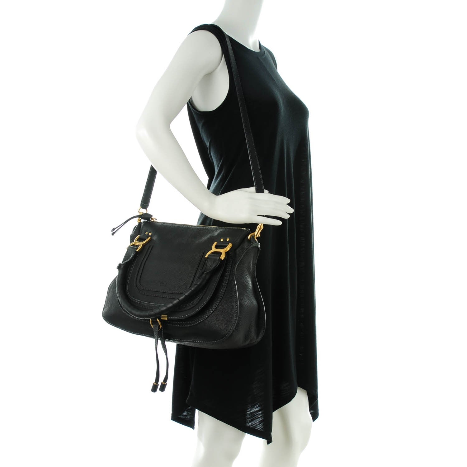 Chloe Calfskin Medium Marcie Satchel Black 2 of 8