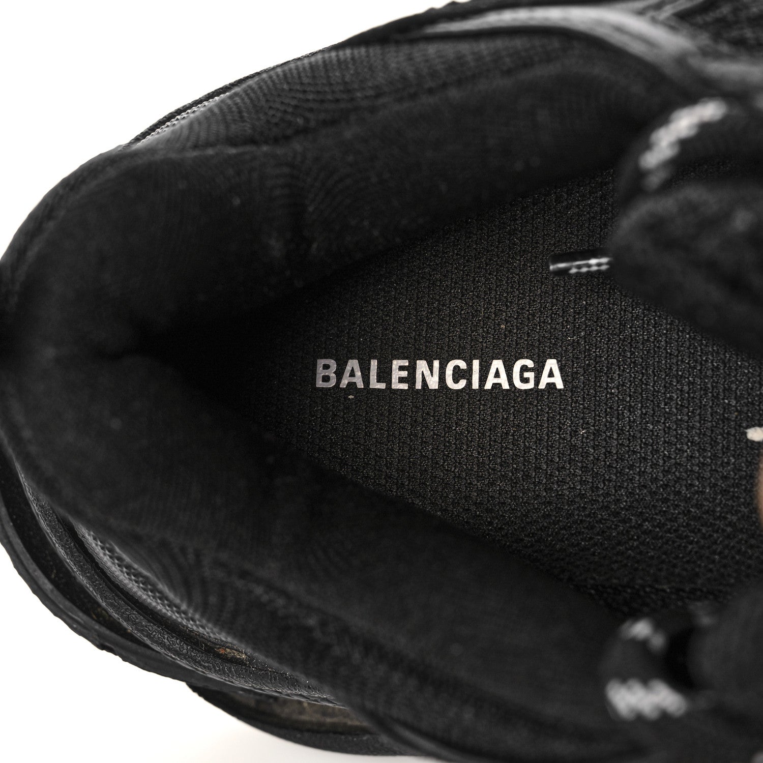 Balenciaga Fabric Mesh Womens Triple S Sneakers 37 Black 6 of 7