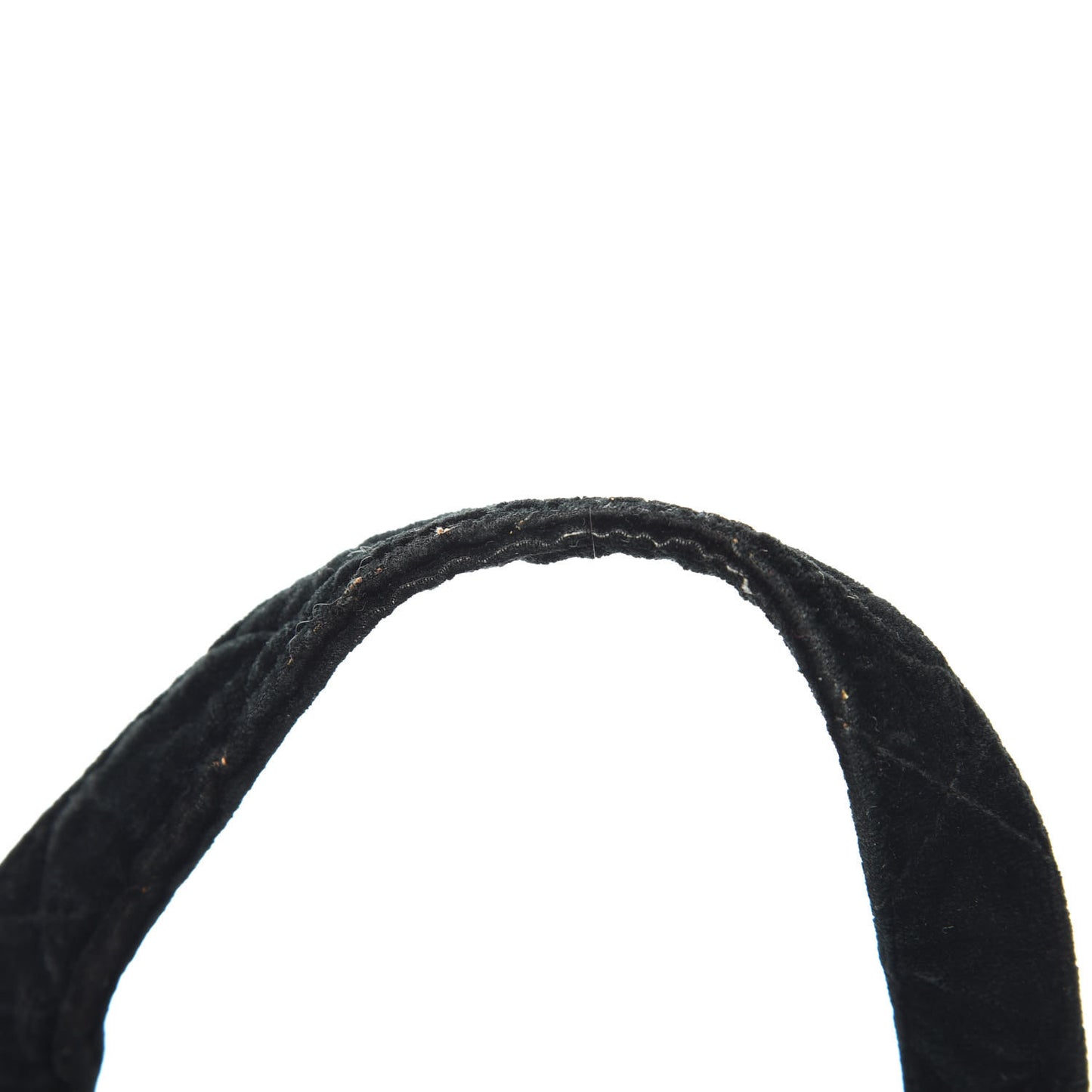Velvet Quilted Top Handle Bag Black