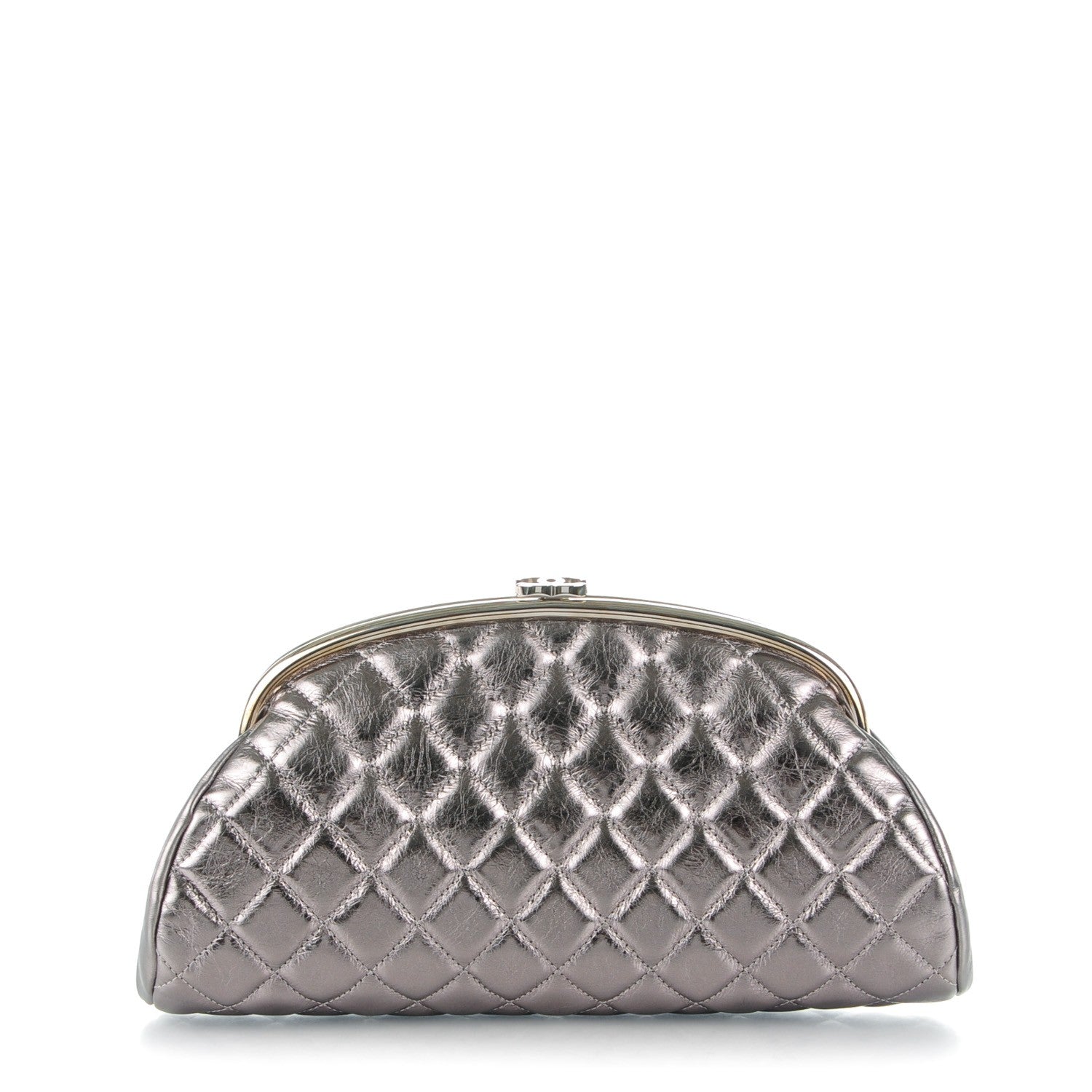 Chanel Metallic Aged Calfskin Quilted Timeless Clutch Silver 1 of 7