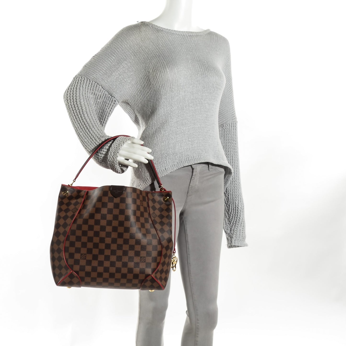Damier Ebene Caissa Hobo Cherry