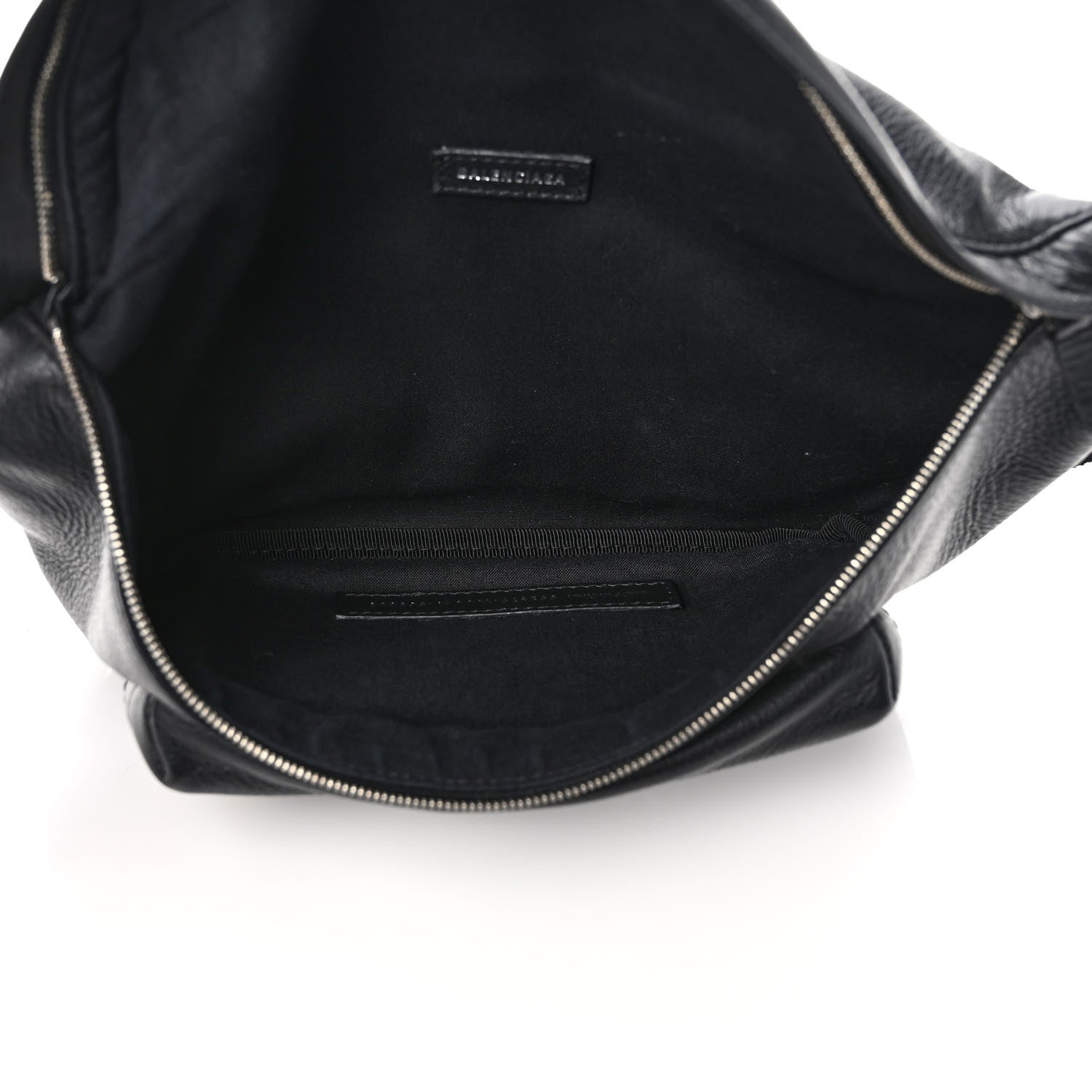 Balenciaga Smooth Calfskin Logo Large Everyday Beltpack Black White 4 of 12