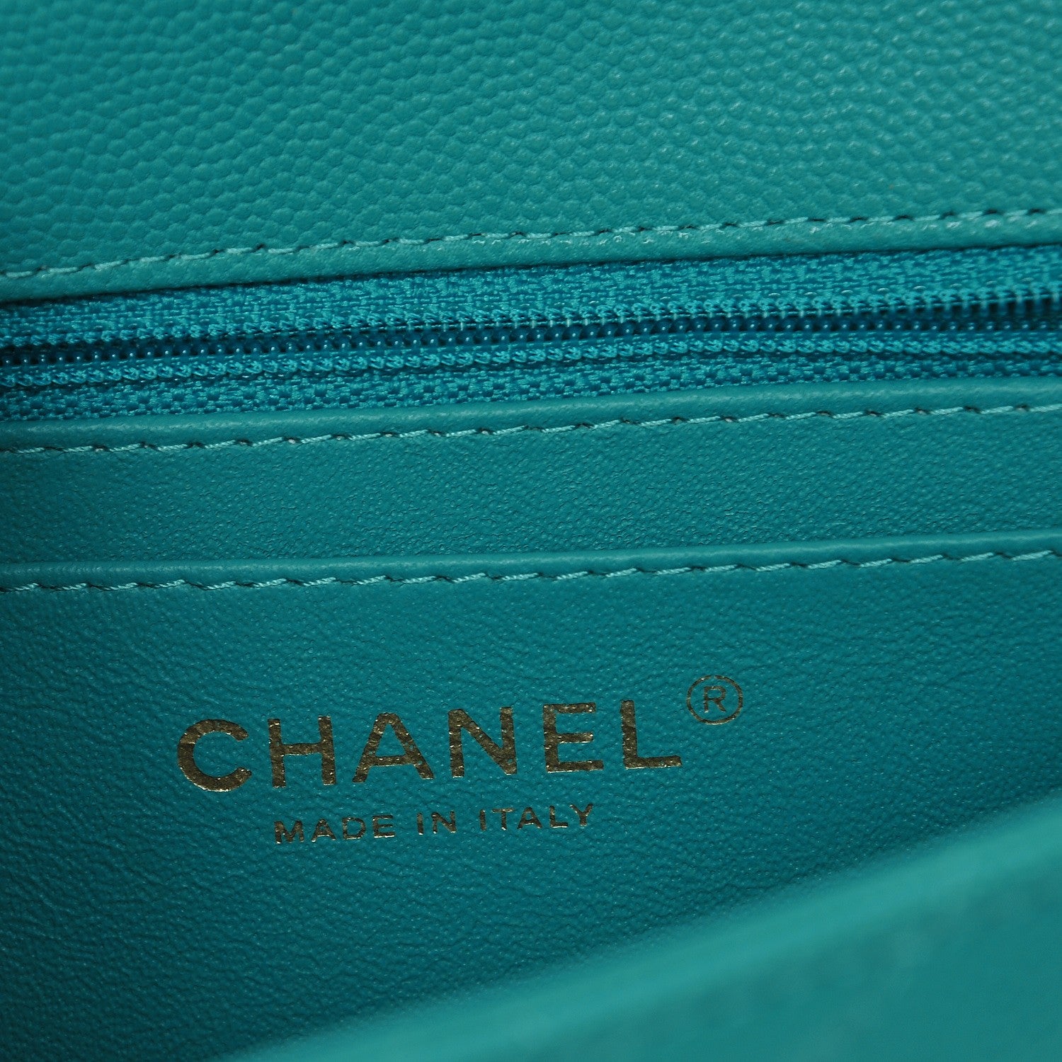 Chanel Caviar Quilted Mini Square Flap Turquoise 6 of 8