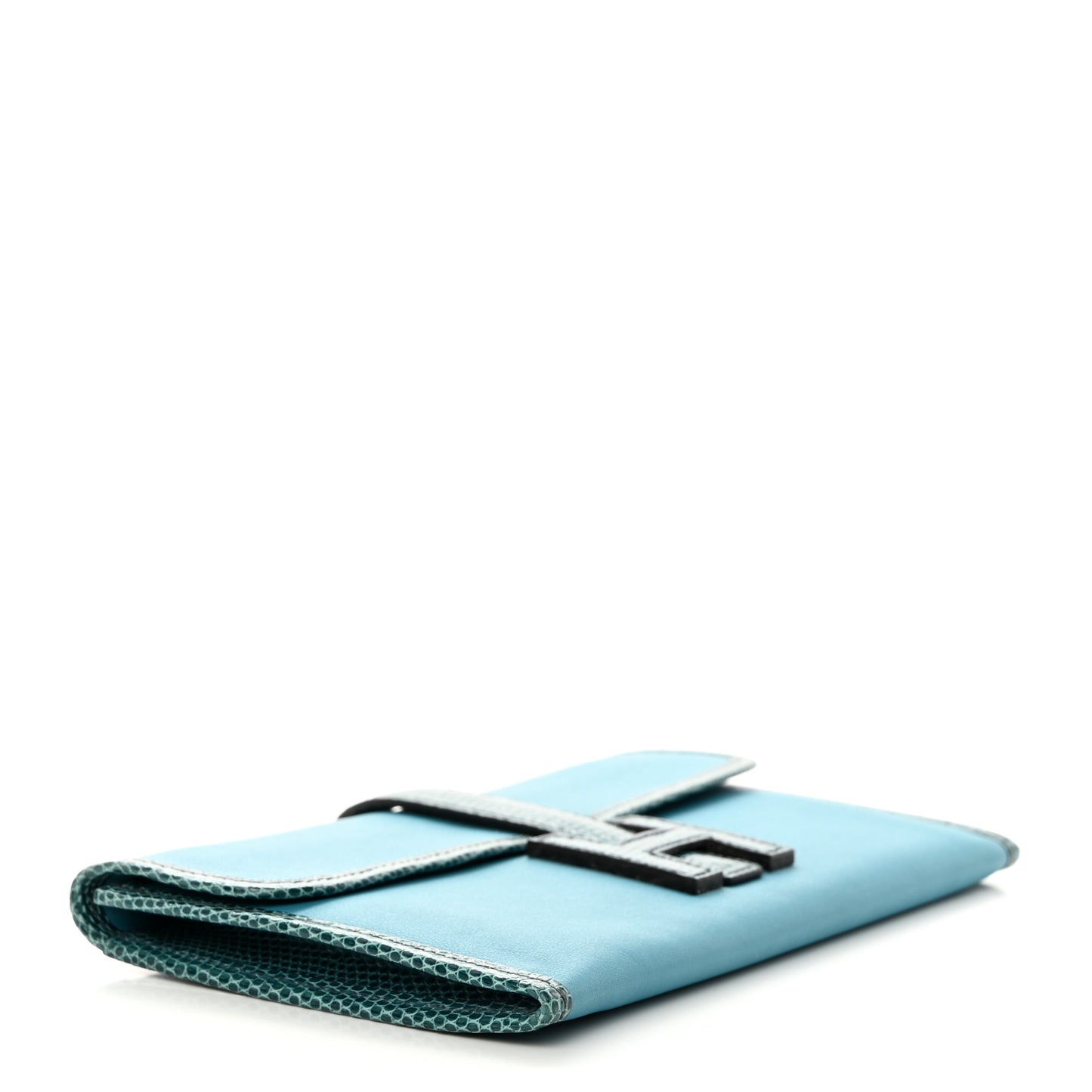 Swift Lizard Jige Elan Touch Duo Clutch Bleu Paon Mykonos