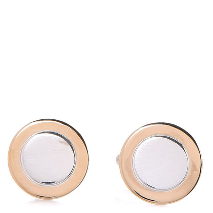 Tiffany 18K Yellow Gold Sterling Silver Circle Cufflinks 1 of 5