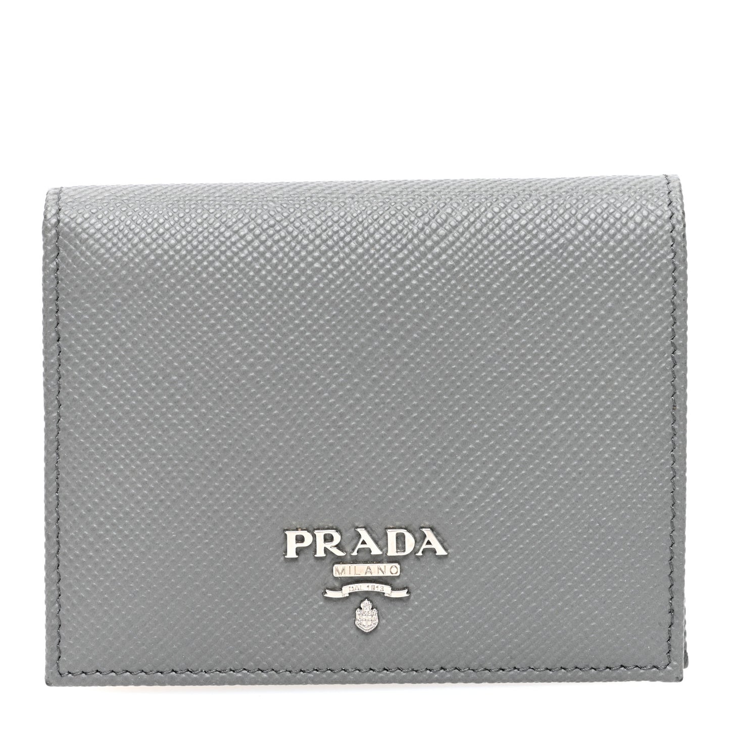 Saffiano Metal Compact Snap Bi-Fold Wallet Marmo