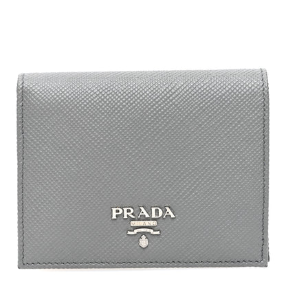 Prada Saffiano Metal Compact Snap Bi-Fold Wallet Marmo 1 of 6