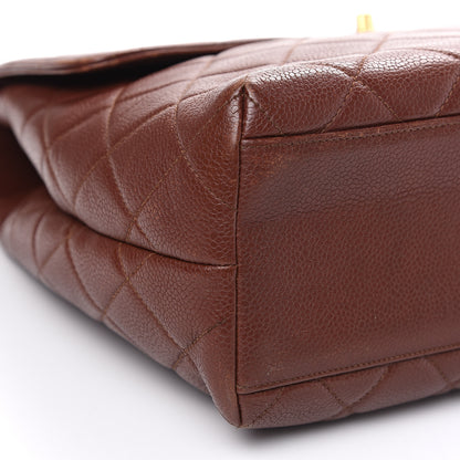 Chanel Caviar Quilted Jumbo Kelly Flap Brown 14 of 16