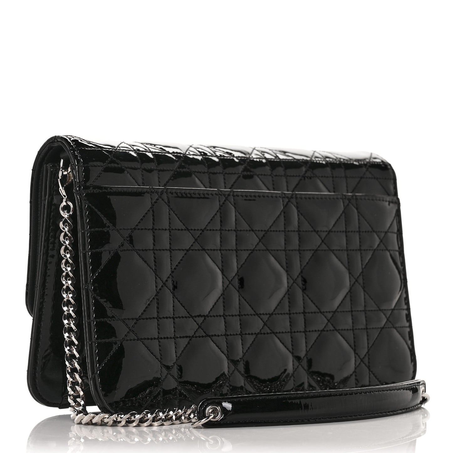 Patent Cannage Miss Dior Promenade Pouch Black