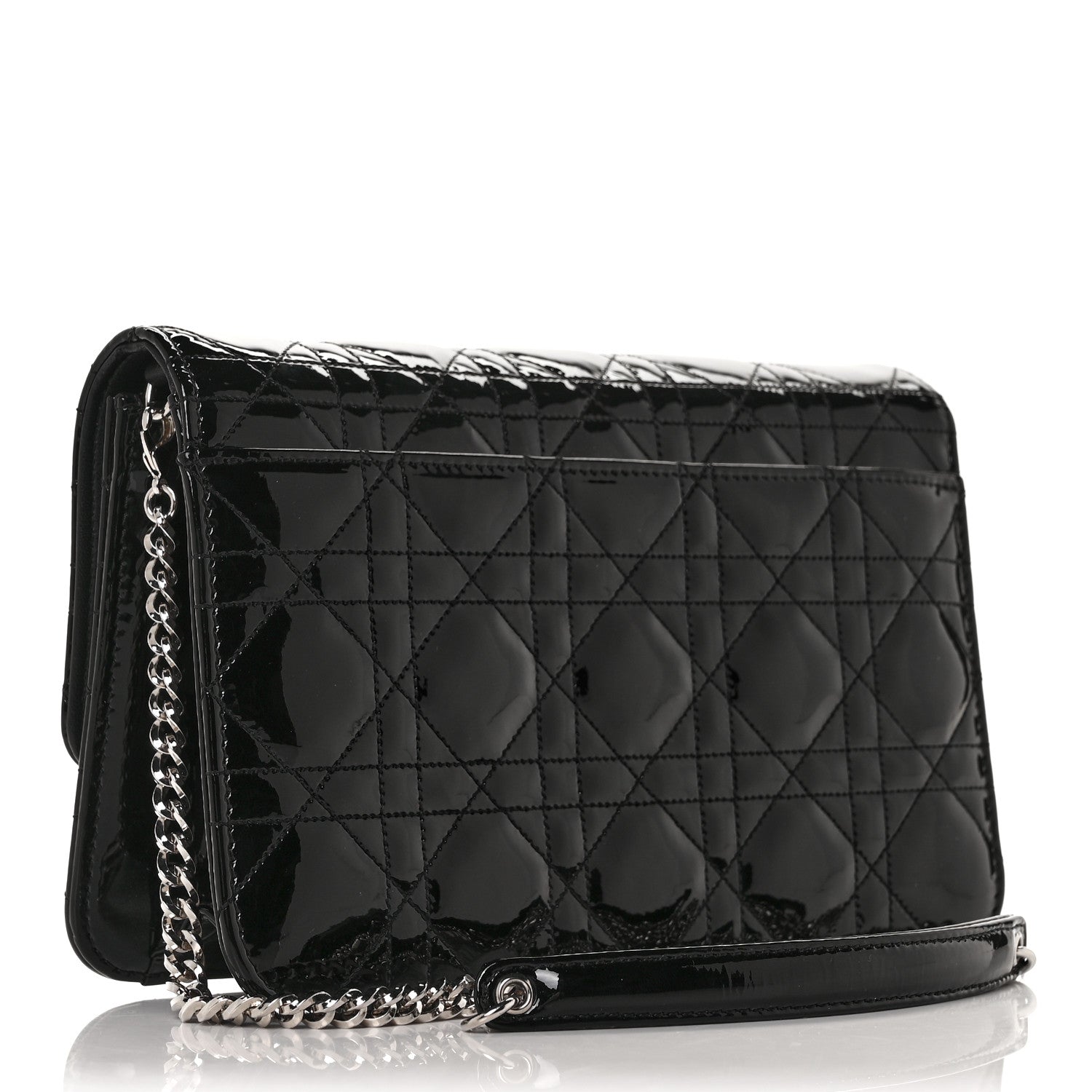 Christian Dior Patent Cannage Miss Dior Promenade Pouch Black 2 of 9