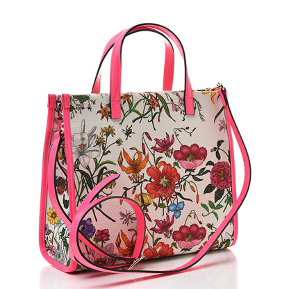 Gucci Canvas Medium Flora Tote Fuchsia 3 of 10